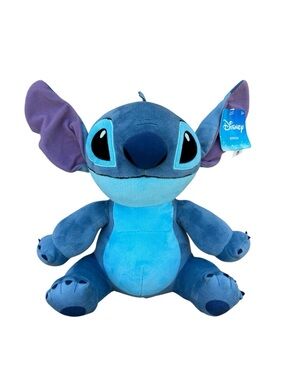 Disney Stitch Blue Soft Huggable Plush for Toddler Boys & Girls Collectible 14”